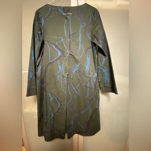 COS Dark Green and Blue Abstract Coat